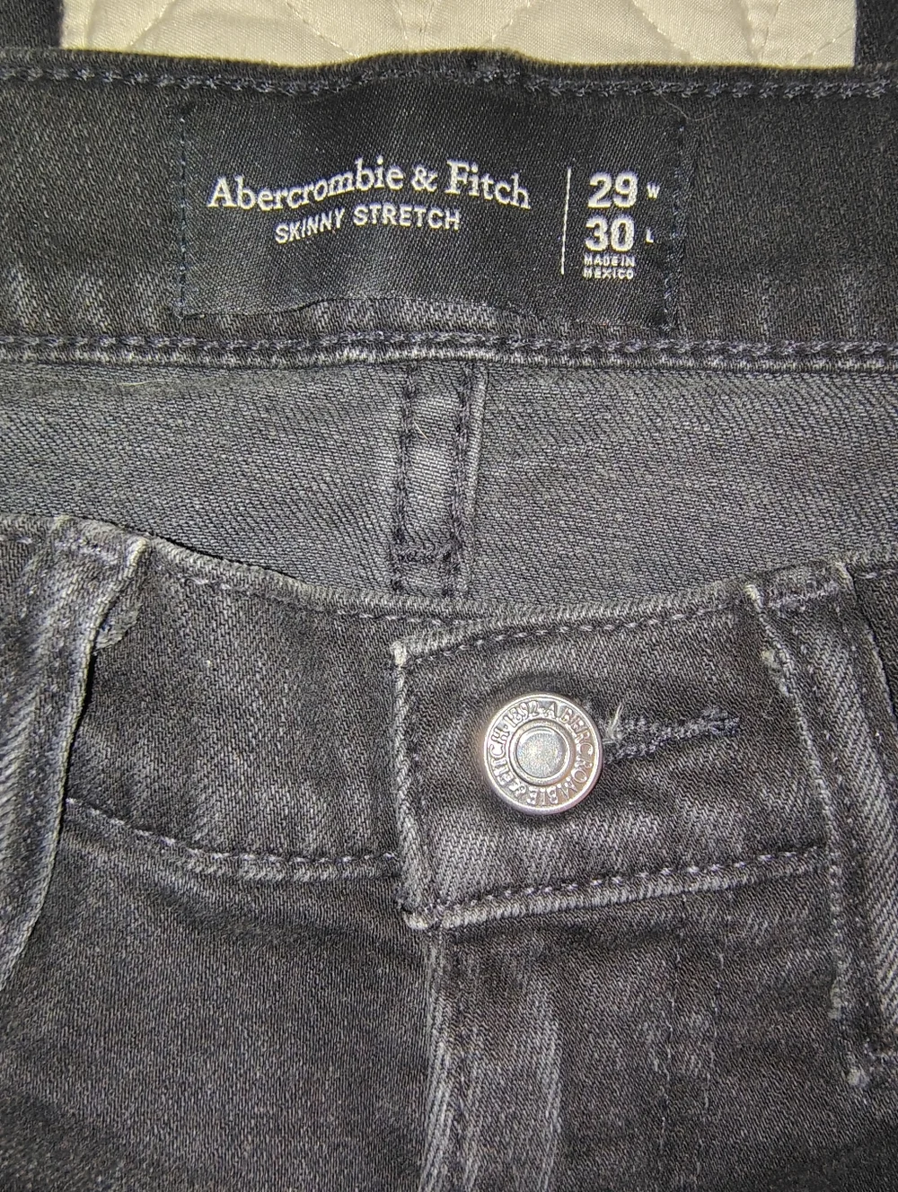 Abercrombie And Fitch Men's Skinny Stretch Black Distressed Jeans Size 29x32
